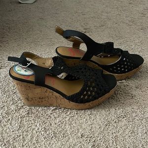 Brand new black/brown wedges
